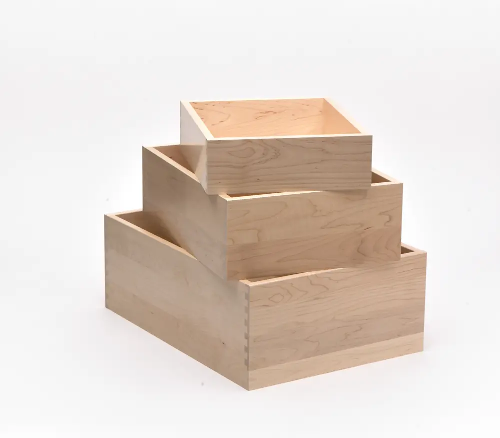 Wood dovetailed drawers