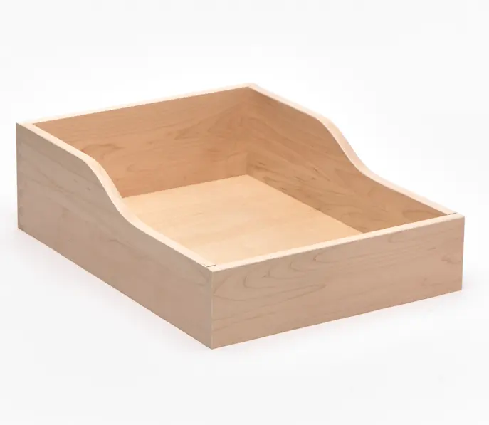 Pantry roll out drawer with sideslope