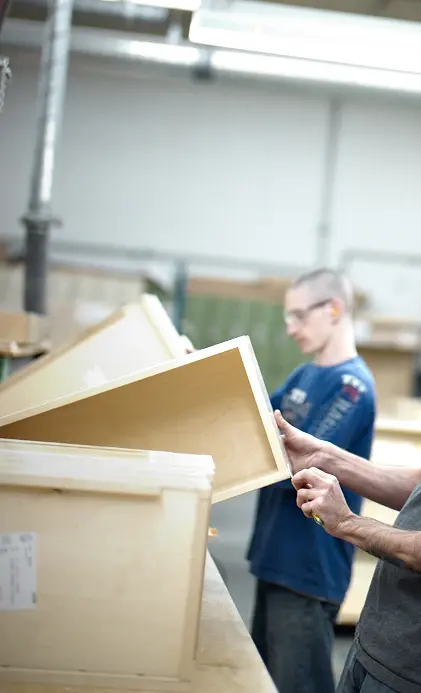 Artisan cleaning Wood dovetail drawer