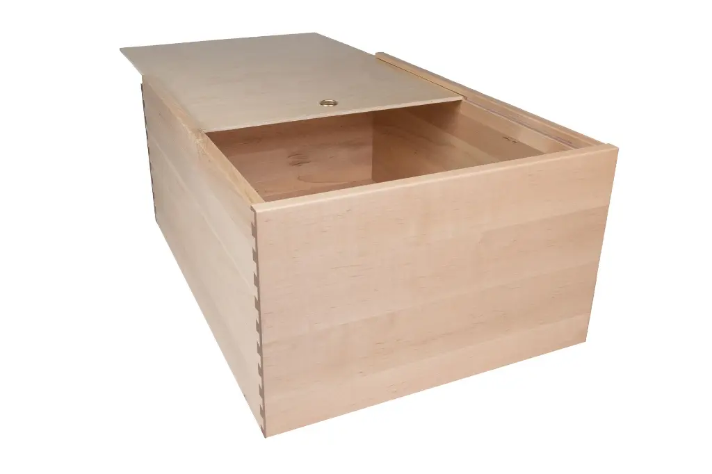 Maple Dovetail Drawer Bread Box A open.webp