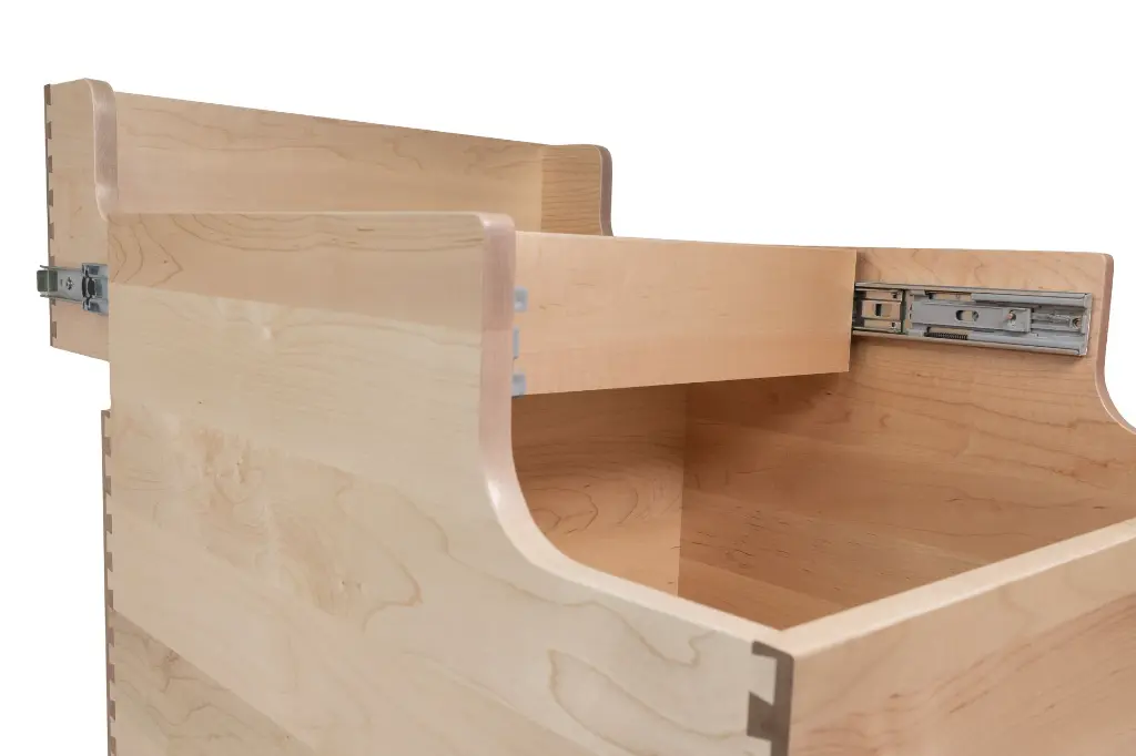 Maple Dovetail Drawer Two Tier open A.webp