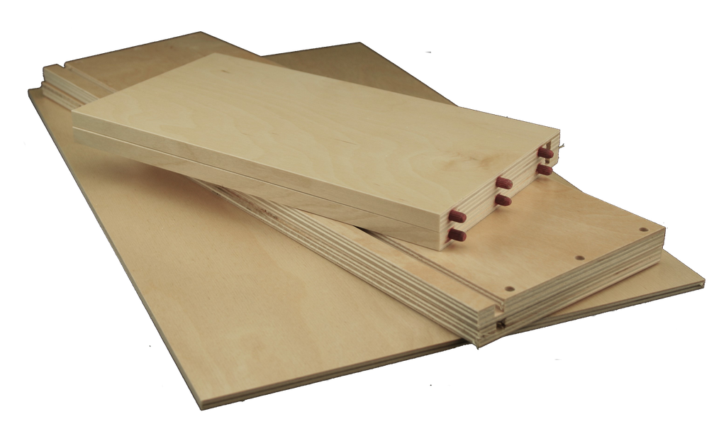 Plywood unassembled dowel drawer